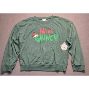 Girls Size 11/12 Mini Grinch Christmas Sweater Green Whoville Youth Tullabee New
